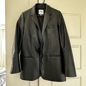 Zara Faux-Leather Blazer